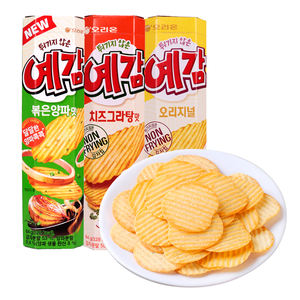 Papas Fritas Coreanas Orion de 64g, Papas Fritas <span class=keywords><strong>Onduladas</strong></span> con Carbón Vegetal, Aperitivo Inflado No Frito, Papas Fritas - Product Image 1