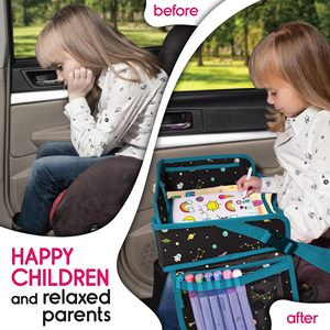 Échantillon gratuit : Plateau de sécurité pour siège auto enfant, essentiel pour les voyages en voiture, pour calmer et divertir les enfants, avec sac de rangement intégré - Product Image 4