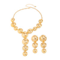 Parure de bijoux fantaisie tendance pour femme, collier et boucles d'oreilles en fer, style hip-hop, lisses, massifs, ronds et en forme de Y