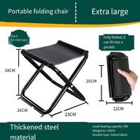 Chaise de plage et de pique-nique d'extérieur TC moderne et durable, pliable, avec structure en acier sans dossier, design compact et portable avec tissu Oxford