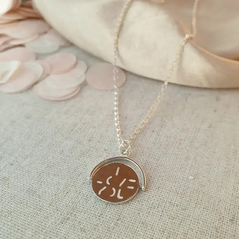 Collana girevole ciondolo con messaggio nascosto regalo di san valentino in acciaio inossidabile ti amo