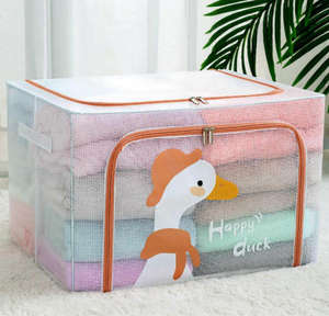 Organizador Rectangular de Plástico Transparente, Contenedor de Ropa Plegable a Prueba de Humedad - Product Image 1