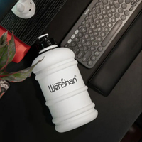 Bouteille d'eau de motivation en plastique de 1,3 L, grande bouteille d'eau de sport pour la salle de sport, avec poignée pour l'entraînement sportif