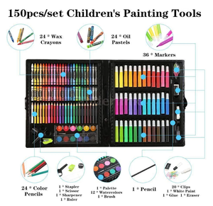 XinyiArt acemi 150 adet sanat Set kılıfı çizim kitleri sanat malzemeleri boya kalemi ile kalem yağı Pastel çocuklar kızlar için Boys gençler sanatçı - Product Image 2