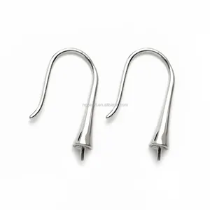 SSE107 Pearl Jewellery Making 925 Sterling Silver Ear Hooks Earring Findings