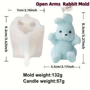 MUYULINS <b>Silicone</b> Rabbit Mold, Resin, Plaster, and Candle Making, Animal-Themed Oval DIY Craft <b>Tool</b>, for Aromatherapy - Product Image 6