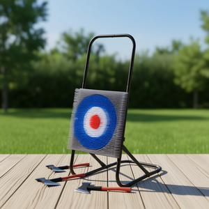 Objetivo de Lanzamiento de Hachas con Marco de Acero, Diseño de Ojo de Buey, con Juego de 8 Hachas, Modelo D0100X3RUTT para Actividades al Aire Libre - Product Image 2