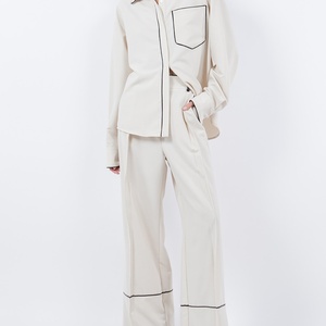 Conjunto de Dos Piezas de Lino y Algodón de Verano para Mujer, Pantalones Holgados, Conjunto de Lino de Dos Piezas de Alta Calidad - Product Image 1