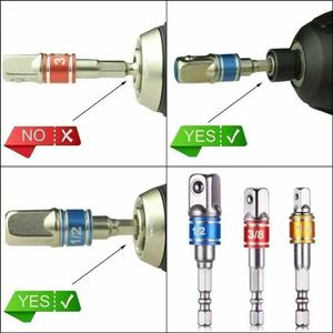 <span class=keywords><strong>3</strong></span> ชิ้นชุด 1/4 นิ้ว Hex Shank ไขควงบิตผู้ถือการแปลงเชื่อมต่อก้านสแควร์หัว 1/<span class=keywords><strong>2</strong></span> <span class=keywords><strong>3</strong></span>/8 1/4 แขน - Product Image 4