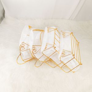 Con scatola di immagazzinaggio della borsa di stoffa cestino di immagazzinaggio del filo di acciaio del pane della frutta dello spuntino dall'aspetto <span class=keywords><strong>Vintage</strong></span> moderno con le maniglie - Product Image 5