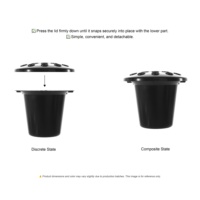 Vase de table en plastique noir Lotus pour articles funéraires - Design moderne, durable, léger, réutilisable, incassable pour décorations de cimetière