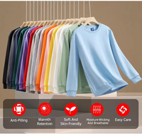 Sweat-shirt col rond en coton Huamian 320 g/m² chaud à manches longues avec poignets et ourlet côtelés, personnalisable OEM, automne-hiver