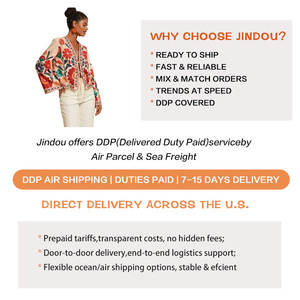 <span class=keywords><strong>Blazer</strong></span> da donna americano con bottoni, scollo a V, stampa floreale, casual, ampio, semplice, versatile, top stile francese, <span class=keywords><strong>camicia</strong></span> primaverile in poliestere - Product Image 3