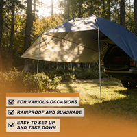 Tente de camping imperméable pour hayon de voiture, trois saisons, pour randonnée, abri portable pour SUV/Jeep, auvent latéral arrière