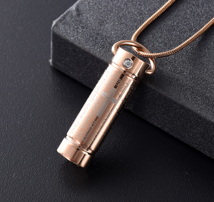 Alkitab Tuan Doa Lintas Kremasi Perhiasan untuk Abu Liontin Stainless Steel Guci Kenang-kenangan Peringatan Kalung untuk Pria/Wanita - Product Image 6