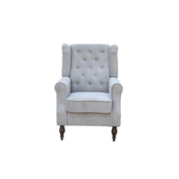 Fauteuil moderne à dossier haut, durable, capitonné, avec accoudoirs, en tissu, pour salon ou chambre à coucher