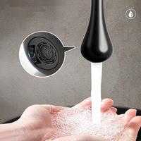 Robinet de lavabo à capteur unique en laiton de luxe moderne Robinet de lavabo en forme de goutte d'eau suspendu au plafond