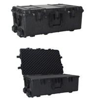 IP67 Étanche Personnalisable Antichoc Noir Carré À Roues Grand Étui De Protection En Plastique Dur avec Mousse