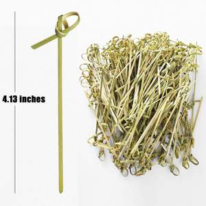 Cure-dents à cocktail jetables écologiques personnalisés avec brochettes de nœuds Design en bambou - Product Image 2