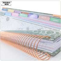 2026 2027 conception personnalisée feuille d'or simple bobine spirale financièrement Journal planificateur budgétaire avec enveloppe d'argent