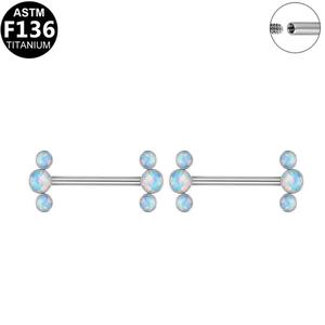 Protector de Pezón de Ópalo con Rosca Interna de Titanio Gaby, ASTM F136, Anillo G23 para Piercing, Joyería, Regalo - Product Image 6