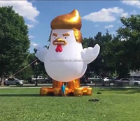 Conception personnalisée Poulet gonflable géant publicitaire pour la publicité Coq grosse bite de dessin animé avec éclairage LED