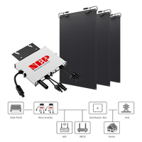 Kit Sistem Tenaga Surya Balkon Rumah 600W yang Dapat Disesuaikan, Panel Surya Silikon Monokristalin 200W MPPT, Pemantauan Wifi, Aplikasi Smartphone
