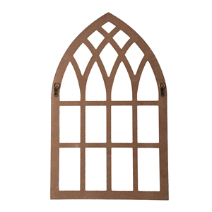 Ornement mural en bois de style gothique de luxe pour ferme, cadre en bois, décoration murale, vitrail rustique, décoration murale en bois de cathédrale - Product Image 4