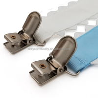 OKAY Meilleures ventes Attaches-tétines personnalisées jetables en polyester imprimé avec ruban gros-grain festonné et chaînes de sécurité pour vêtements de bébé