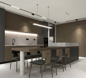 لوح خشب حبيبي مُلَبَّس بالميلامين بمقاسات 9مم 12مم 15مم 16مم 18مم 22مم 25مم 4*8 4*9 7*9 بدرجة E0 E1 للأثاث الحديث في الفيلات والفنادق - Product Image 6