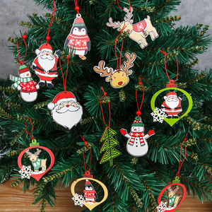 Adornos Navideños de Madera Impresos para Manualidades, Decoraciones Colgantes para el Hogar y Fiestas - Product Image 1