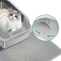 Vente en gros de litière pour chat en acier inoxydable poignée anti-éclaboussures toilette pour chat avec contrôle litière pour chat
