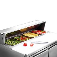 Réfrigérateur commercial HENGZHI pour préparation de salades, refroidissement par air, 1,2 m, 6 bacs GN, table froide en acier inoxydable, charcuterie, sandwicherie, café