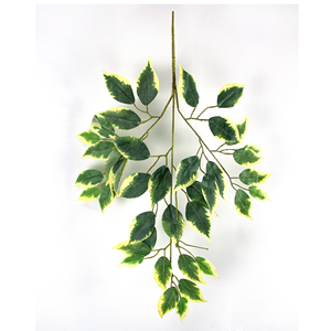 Cây Nhân Tạo Lá Chống Cháy Cành Cây Màu Xanh Lá Cây Với Lá Trang Trí Lá Chống Cháy Cạnh Màu Trắng - Product Image 1