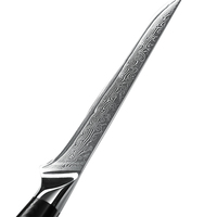 Couteau à découper les os professionnel de petite taille 5,5'' en acier Damas avec manche G10, couteau de cuisine pour désosser et fileter