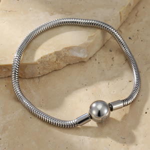<span class=keywords><strong>Pulsera</strong></span> de Hueso de <span class=keywords><strong>Serpiente</strong></span> Brillante Personalizada, Chapada en Oro de 18K, Resistente al Agua, de Acero Inoxidable, para Parejas, DIY - Product Image 2