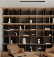 Mueble de Almacenamiento Modular Giratorio y Portátil, Moderno, Abierto, con Puertas Cerradas, Estante de Pared Personalizado de Madera Contrachapada para Sala de Estar y Comedor