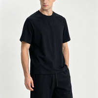 T-shirt en coton tissé sur mesure haut de gamme, style Old Money, minimaliste et solide, à manches courtes, pour homme, décontracté, polyvalent, tendance et coupe ample pour l'été