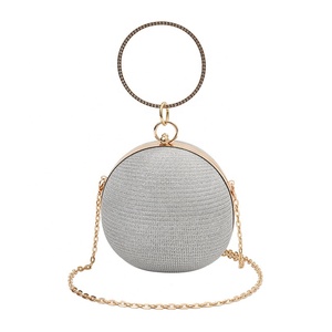 Trend ige Damen runde Form Kette bling Abend Clutch Tasche für Dinnerparty Handtasche Geldbörse - Product Image 5