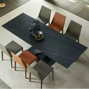 Juego de mesa de comedor extensible con patas de metal de lujo, muebles modernos para el hogar, parte superior de cerámica minimalista italiana Popular - Product Image 3
