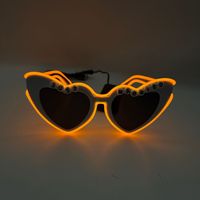 Lunettes de rave à fil lumineux EL, cœur clignotant LED, tendance, vente chaude, pour mariage, Saint-Valentin, rentrée scolaire, en plastique