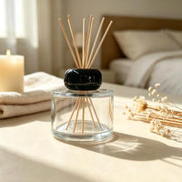 Diffuseur d'aromathérapie de luxe en verre 100 ml, flacon vide en verre transparent pour huile aromatique avec bâtonnets et boîte cadeau