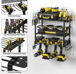 Support mural robuste en acier au carbone pour outils électriques OEM/ODM <span class=keywords><strong>avec</strong></span> <span class=keywords><strong>porte</strong></span>-perceuse et rangement pour évier pour <span class=keywords><strong>garage</strong></span> - Product Image 3