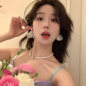 <span class=keywords><strong>Mori</strong></span> super fé<span class=keywords><strong>e</strong></span> en mousseline de soie fleur boucles d'oreilles vacances vent doux sens avancé doux français maille pétale boucles d'oreilles - Product Image 4