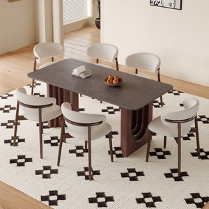 <span class=keywords><strong>Table</strong></span> à manger <span class=keywords><strong>extensible</strong></span> de style farmhouse moderne en <span class=keywords><strong>bois</strong></span> de 47 pouces pour 6 personnes, <span class=keywords><strong>design</strong></span> rectangulaire, grand plateau de <span class=keywords><strong>table</strong></span>, ensemble de salle à manger 5 pièces, maison - Product Image 2