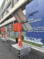Circularegg GD460S Tour solaire mobile de surveillance CCTV montée sur remorque, 1 unité, pour sécurité hors réseau, avec mât haute et vision nocturne, 460W