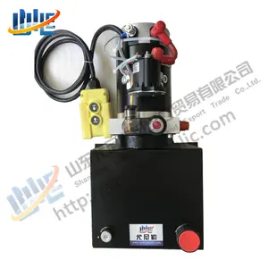 High quality Boqun 12V 10 Quart Plastic Reservoir Double Acting Electric Hydraulic Pump for Dump Trailers