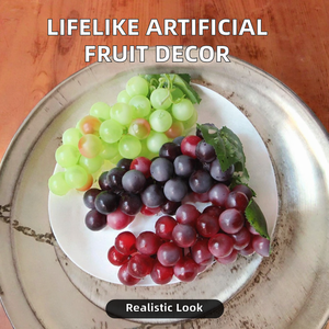 Uvas Artificiales Grandes para Decoración, Racimo de Frutas Artificiales de Tacto Real, Decoración para Escenarios Navideños y Teatrales, Uvas Falsas - Product Image 1