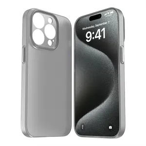 Semi-Transparent Hard PC Anti-Drop Shockproof Phone Case Frosted Design With 15 Series Lens Protection For Mobile Phone Cases