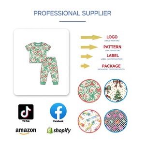Conjunto de Pijamas de Seda de Leche Lavables con Estampado Personalizado de 2 Piezas para Niños, Estilo Familiar Navideño, Venta al por Mayor - Product Image 6
